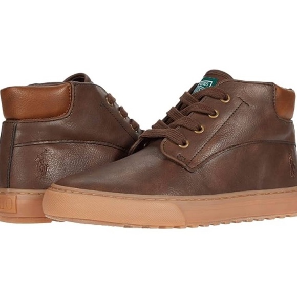 Polo by Ralph Lauren Brown Tenis Unisex Chukka Boots Leather Lace-Up - Picture 1 of 16